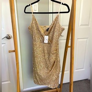 Windsor | Sequin Party Dress | Gold | NWT